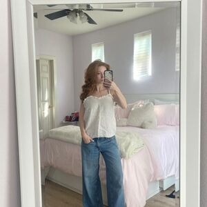 Zara Cream Lace Detail Top